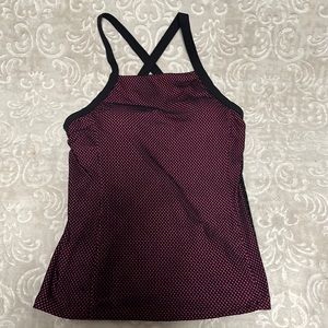 Lorna Jane LJ Black Mesh Overlay Tank Pink Black Size Medium